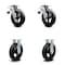 Service Caster 8 Inch Rubber on Steel Caster Set with Roller Bearings 2 Brakes 2 Rigid SCC SCC-TTL30S820-RSR-2-R-2 - alternate 1